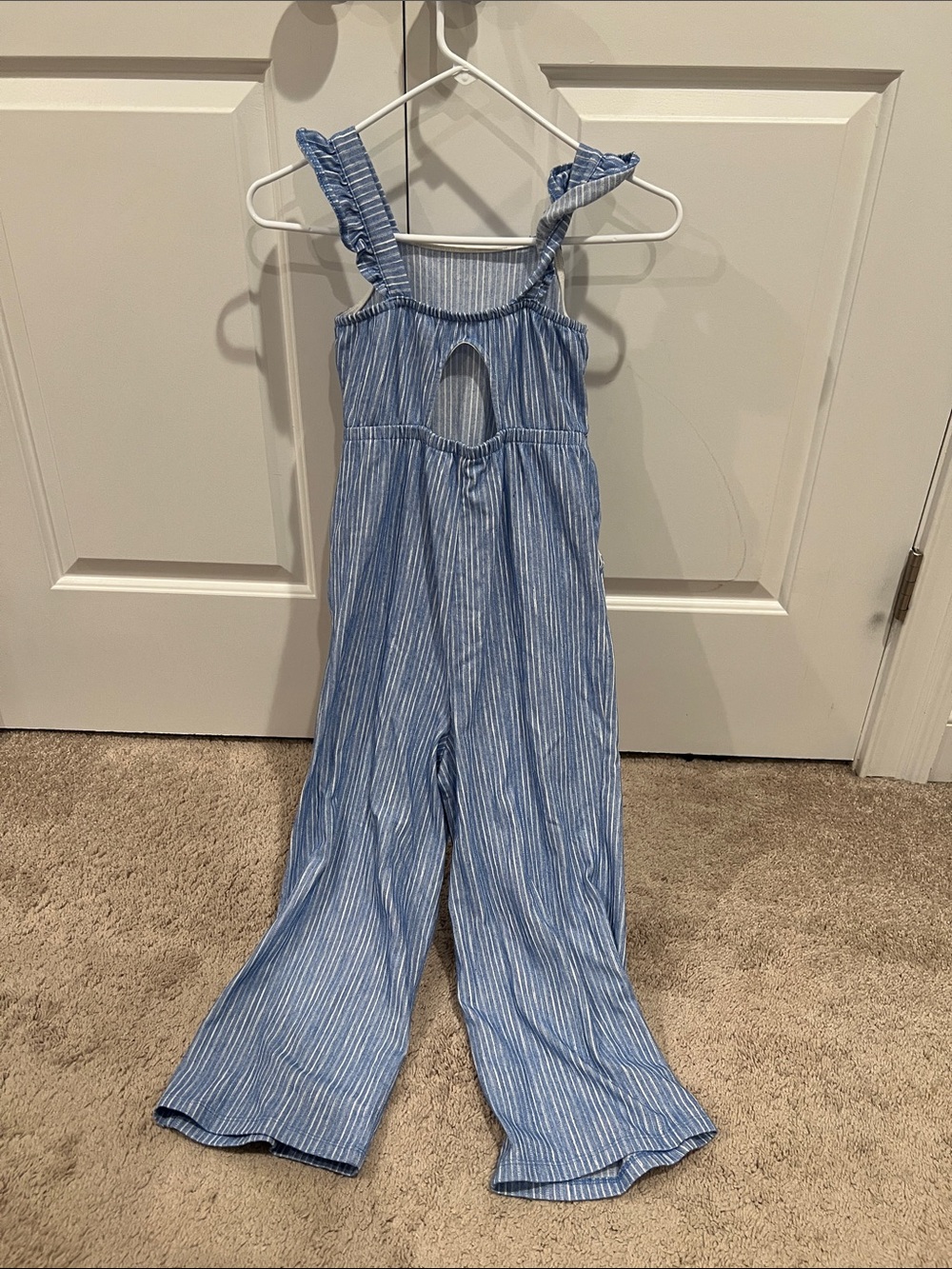 Blue Stripe Girls' One-Piece Jumpsuit